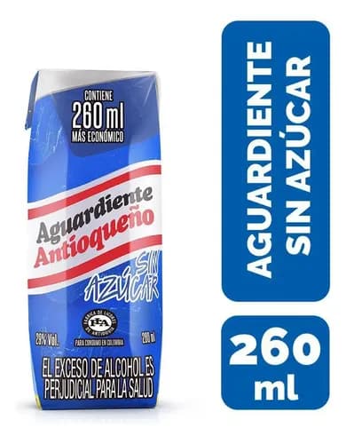 Aguardiente Antioqueño Azul Cuarto 260 Ml
